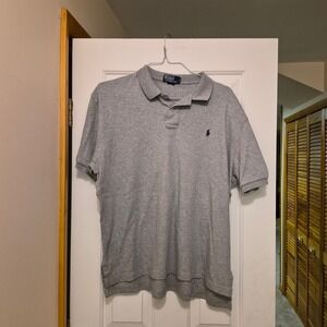 Polo by Ralph Lauren Mens Grey Short Sleeve Classic Fit Cotton Polo Shirt XL